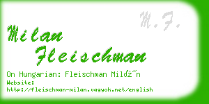 milan fleischman business card